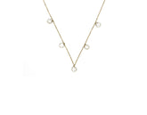 18K Gold Choker Necklace with the charms of small stone BG20004915/N00343