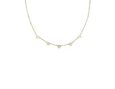 18K Gold Choker Necklace with the charms of hearts very cute design N00492