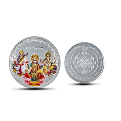 Shop Lakshmi Ganesh Saraswati Silver Coin – 20gm | Order Silver Coin Online