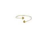 18K Gold Cuff heart design Bangle K00095