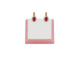 18K Gold Earring With Diamonds And Ruby Gemstone LMR07308