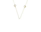 18k Gold Necklace with Heart Charms