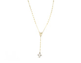 18K Gold Rosary Cross Necklace in affordable price N00486