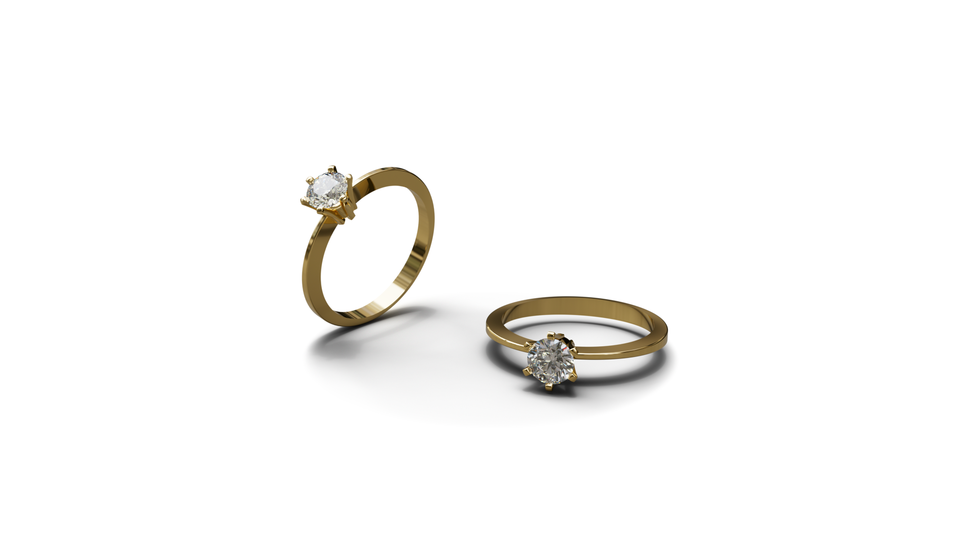 18K Gold Ring With half carat Diamond LMR06145