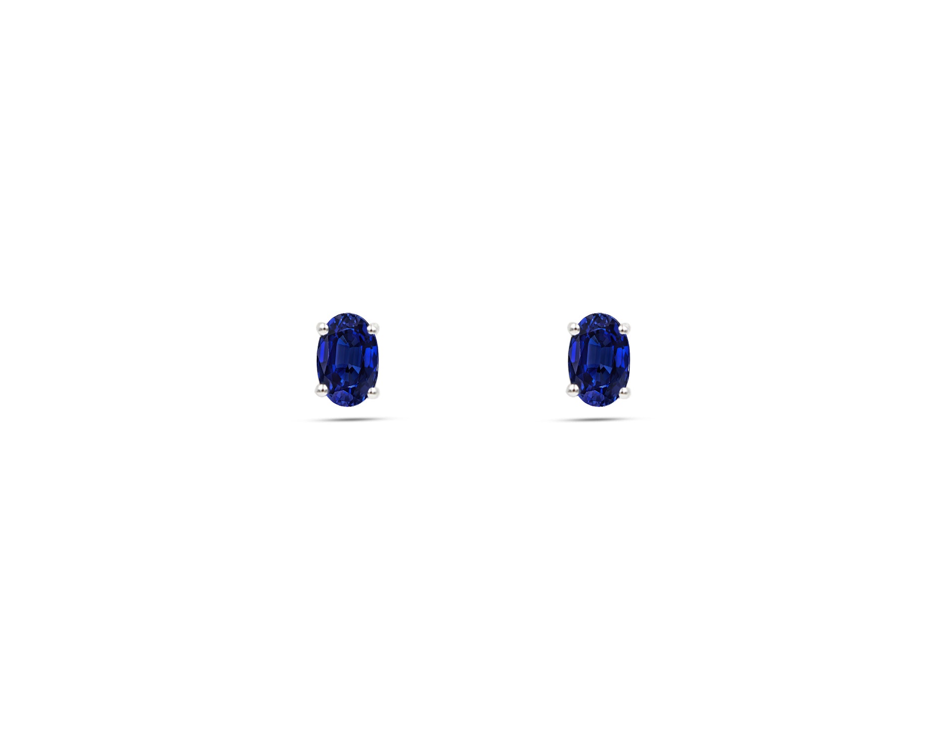 18K White Gold Earring With Blue Sapphire Gemstone