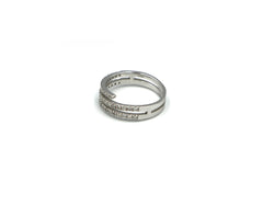 18K White Gold Spiral design Ring With Diamonds