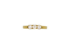 18K Gold Ring With Three Diamond in line LMR06956