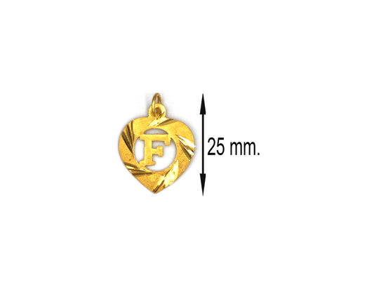 18K Gold latter F Pendant P01060