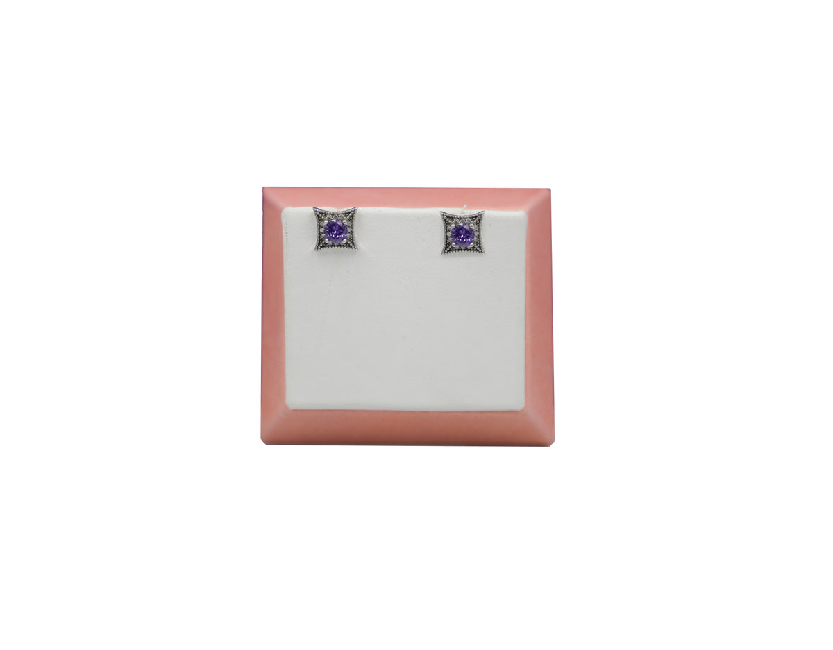 925 Silver Earring With purple Stone SE00005
