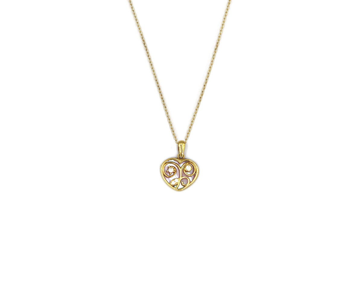 18K Gold Spanish Design heart Pendant SP05PEN03