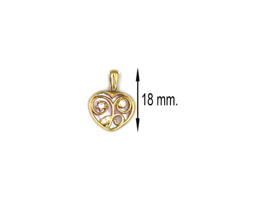 18K Gold Spanish Design heart Pendant SP05PEN03