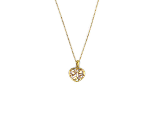 18K Gold Spanish Design heart Pendant SP05PEN03