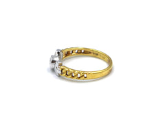 18K Gold mix Color Ring With Diamond BO06266