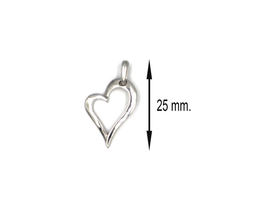 18K White Gold Heart Pendant BG80001555