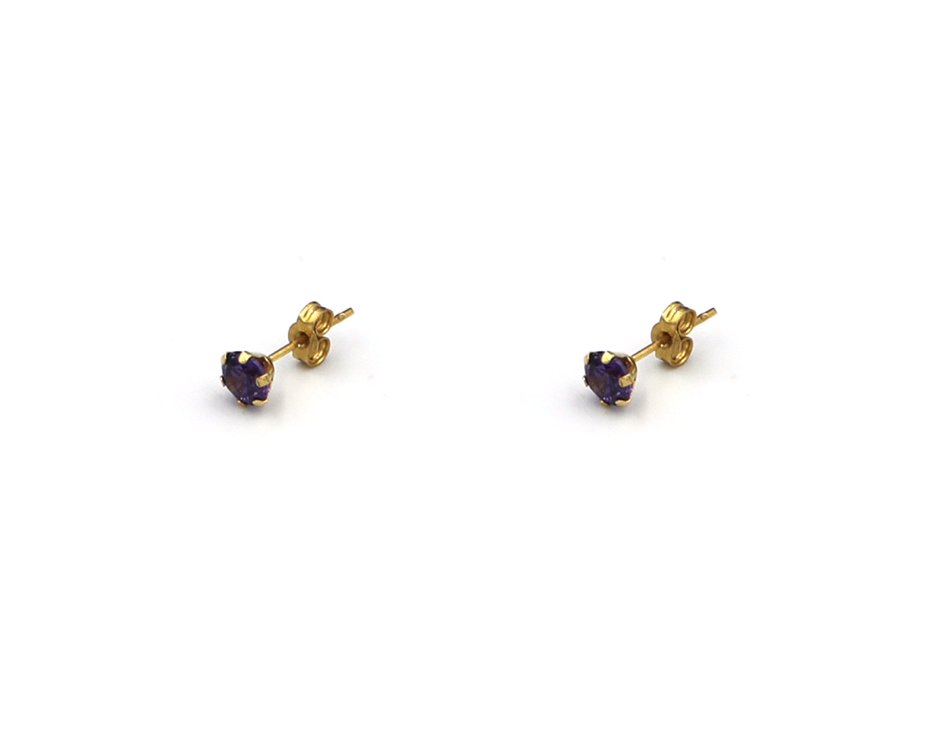18K Gold Earring Single stone in purple Color BG00003081/E00673