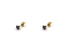 18K Gold Earring Single stone in purple Color BG00003081/E00673