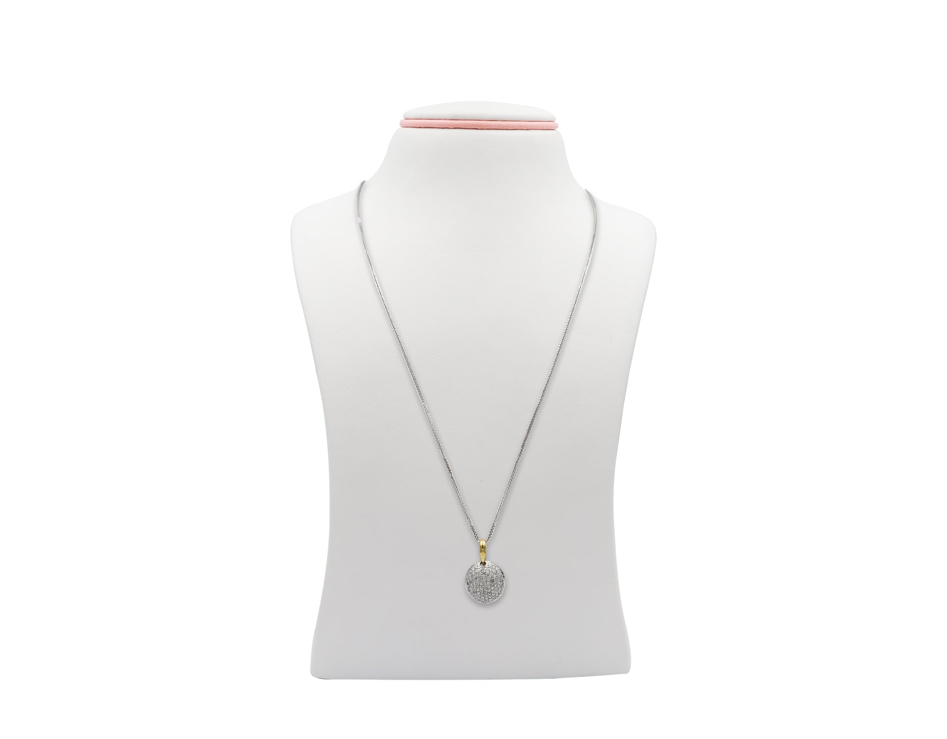 18K White Gold Necklace With Diamonds HN51481