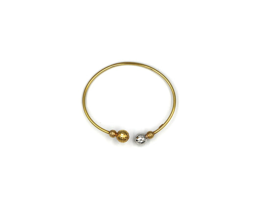 18K Gold Bangle Cuff design with two Bowl BG00000440/K00043