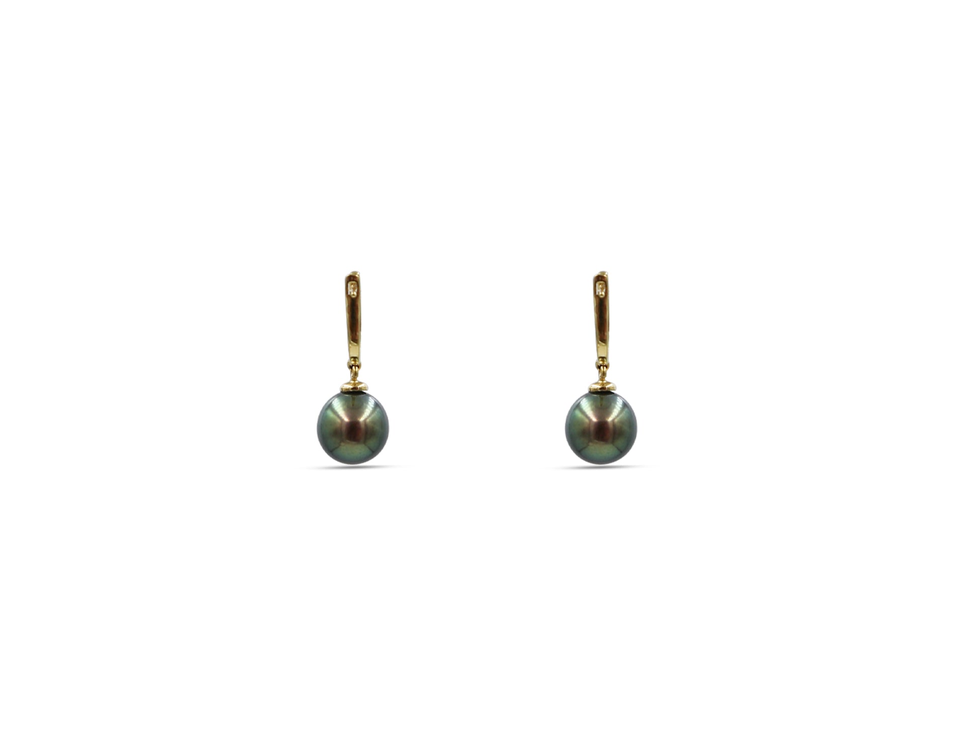 18K Gold Earring With Gray Fresh Water Pearl LMR07101