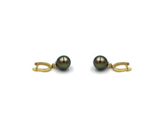 18K Gold Earring With Gray Fresh Water Pearl LMR07101