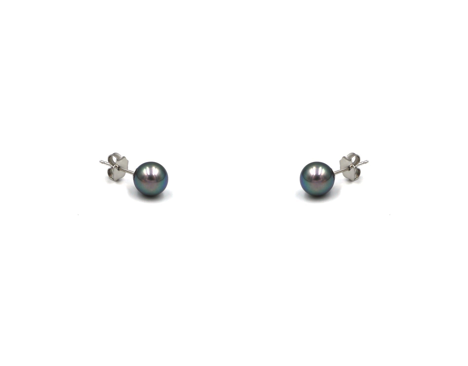 18K Gold Earring With Gray Fresh Water Pearl MAY02255