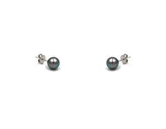 18K Gold Earring With Gray Fresh Water Pearl MAY02255