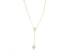 18K Gold Rosary Cross Necklace in affordable price N00486
