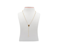 18K Gold Rosary Cross Necklace in affordable price N00486