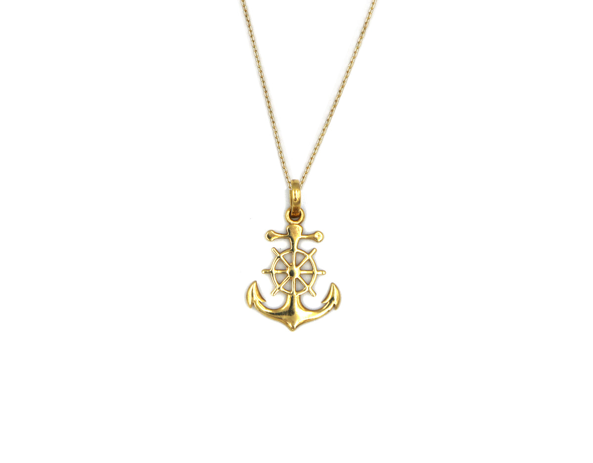 18K Gold Cross Gold Anchor Pendant BG00001208/P00186