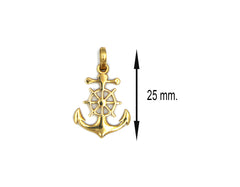 18K Gold Cross Gold Anchor Pendant BG00001208/P00186