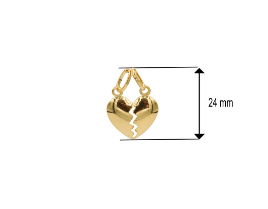 18K Gold Broken Heart Pendant BG20005926/P01015