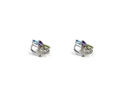 18K Gold Earring With Multicolor Gemstones And Diamonds R20035ZA