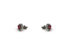 925 Silver Earring With Red Stone SE00001