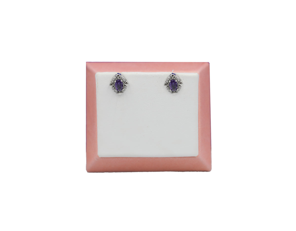 925 Silver Earring With purple Stone SE00002