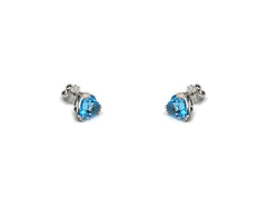 18K White Gold Earring With Diamonds And Blue topaz Gemstone SP00522