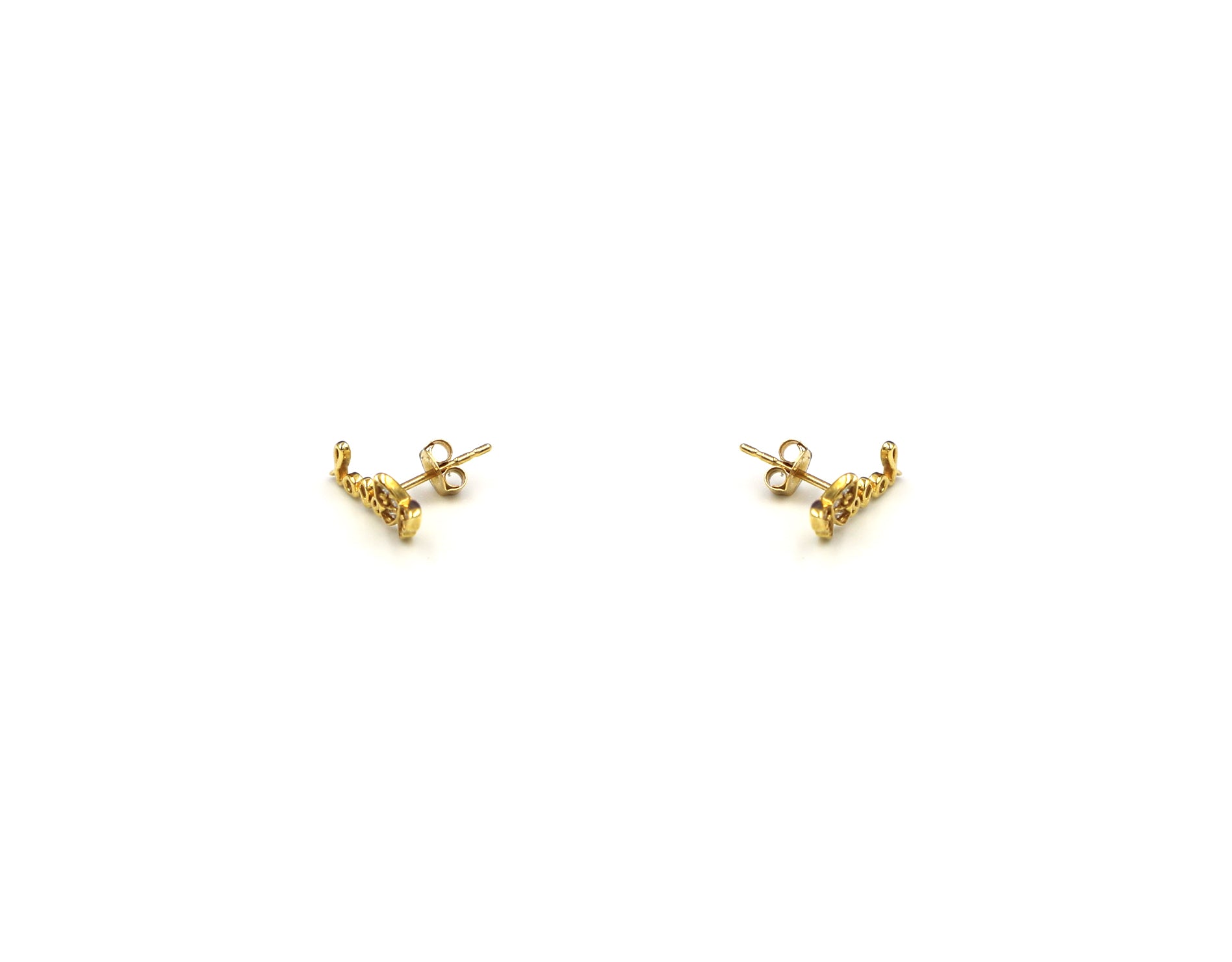 18k Gold Earring Love with butterfly Design SP 06/27