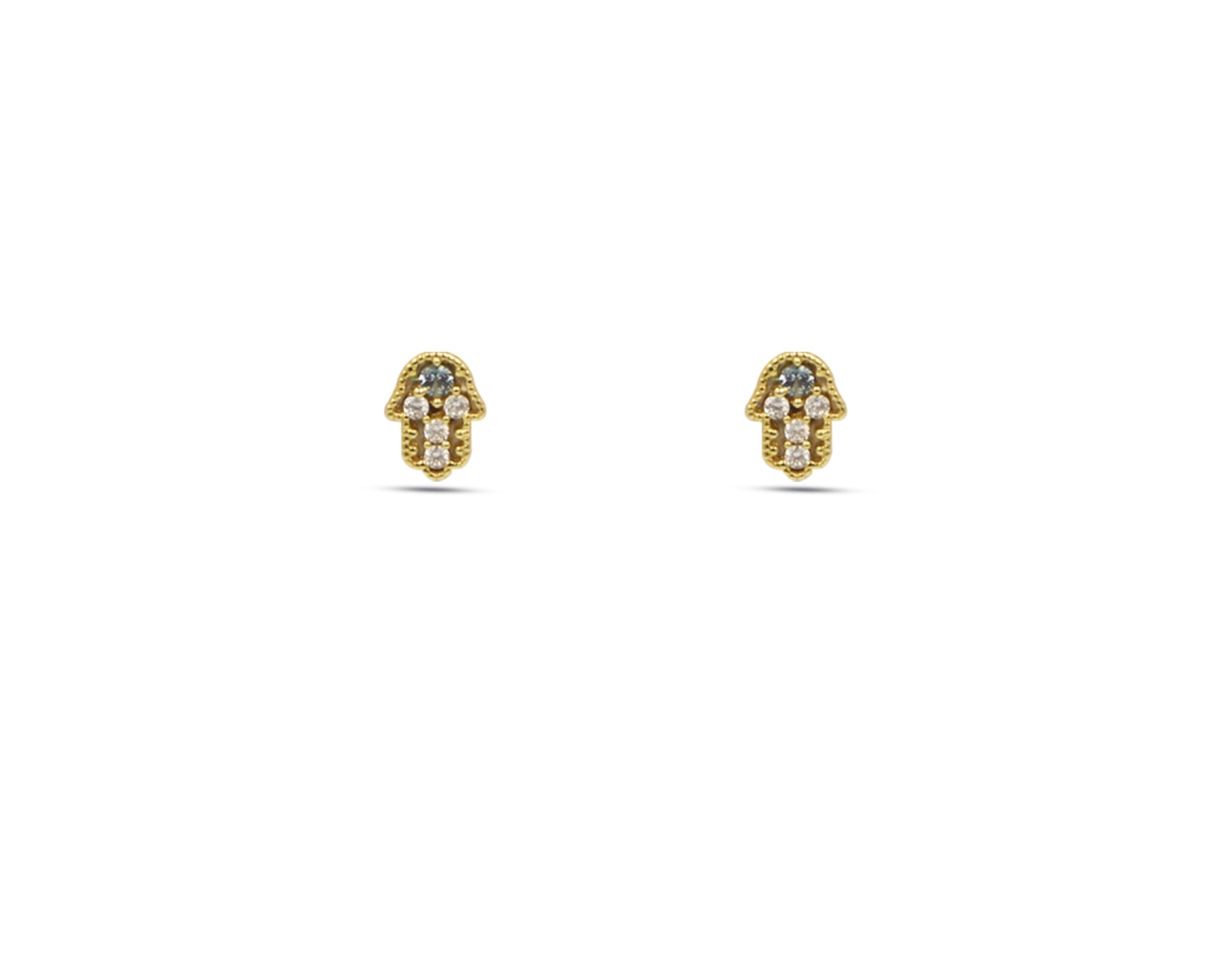 18K Gold Earring with fatima Hand SP 08/18