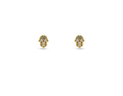 18K Gold Earring with fatima Hand SP 08/18