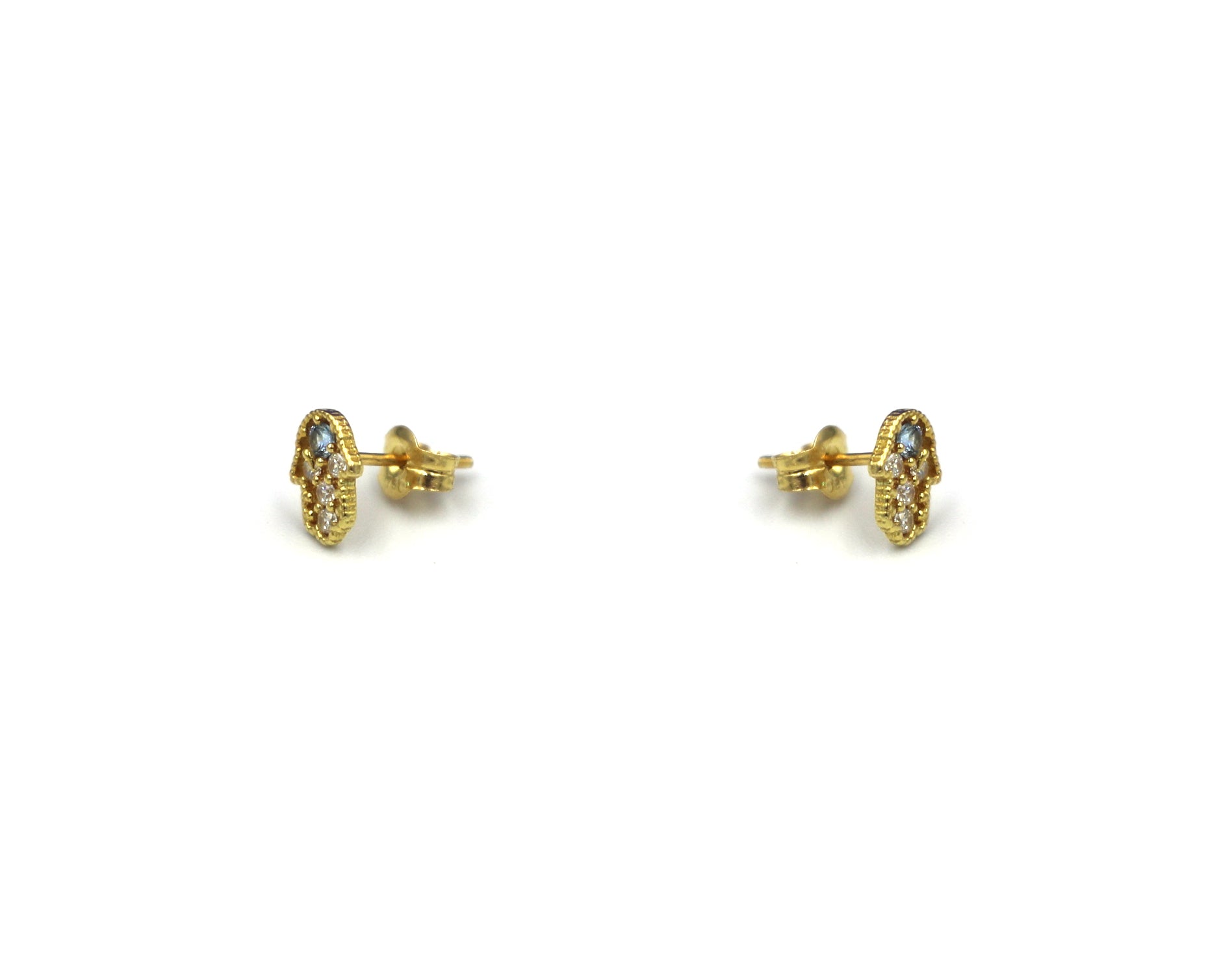 18K Gold Earring with fatima Hand SP 08/18